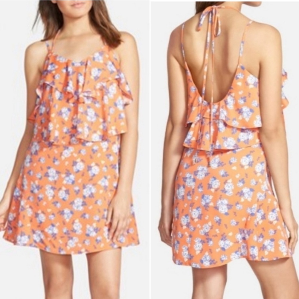 J.O.A. Floral Tiered Ruffle Mini Dress Size Small